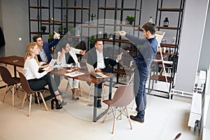 Young funny people participating in the psychological training