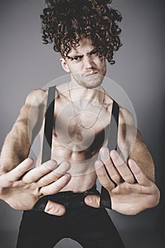 Young ginger man studio portrait