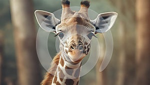 Young giraffe portrait .ai generated