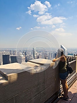 Young girl admiring Manhattan photo