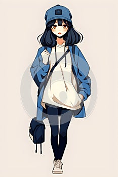 young girl anime style character