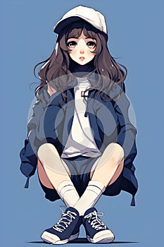 young girl anime style character