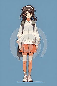 young girl anime style character