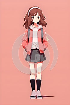 young girl anime style character