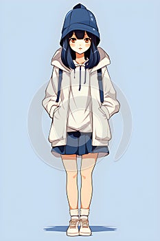 young girl anime style character