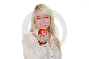 Young girl with apple