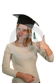 Young girl with bachelor cap