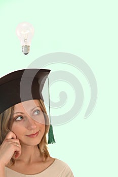 Young girl with bachelor cap