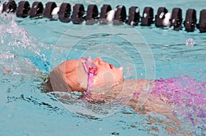 Young Girl /Backstroke in Pool