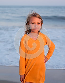 Young girl at beach photo