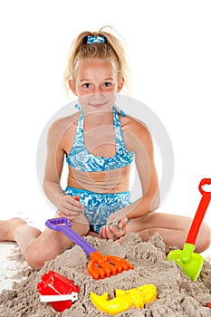 Young girl in beach wear