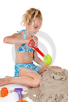 Young girl in beach wear