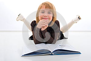 Young Girl And The Book.