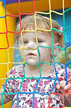 Young girl in bounce house