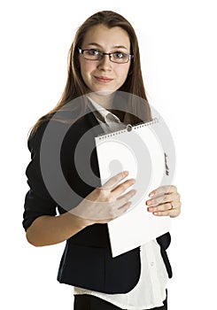 Young girl in a business form
