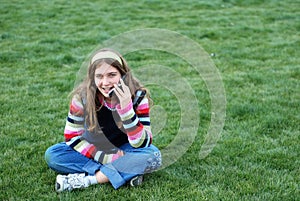 Young girl and cellphone