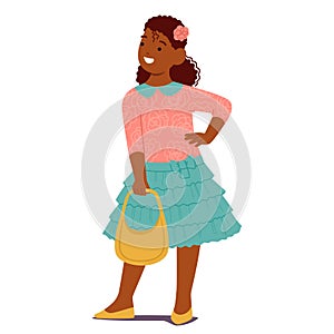 Young Girl Character Confidently Strikes A Pose, Adorned In Chic And Stylish Attire, Exuding Elegance And Charm