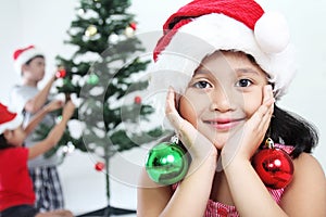 Young Girl At Christmas