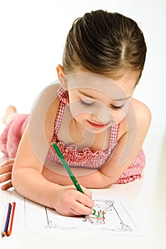 Young Girl Coloring