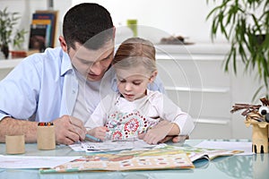 Young girl colouring