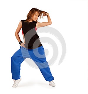 Young girl dancing hip-hop