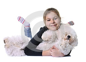 Young girl and dog