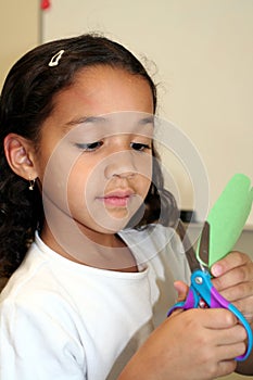 Young Girl Doing Crafts