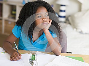 Young Girl Doing Homework