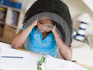 Young Girl Doing Homework