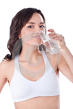 Young girl drinking water