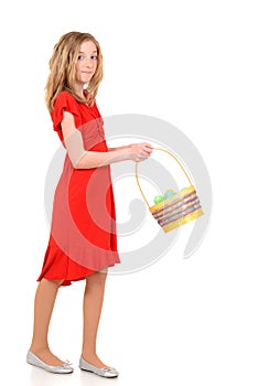 Young girl with easter basket