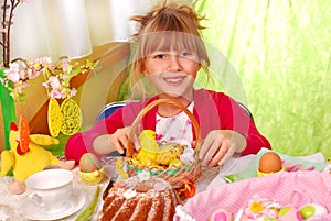 Young girl in easter time