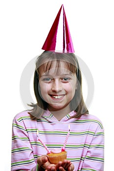 Young girl enjoying a party