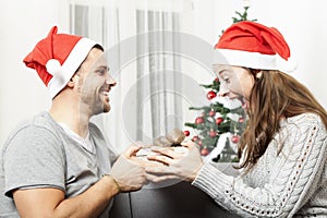 Young girl is excited about gift of boyfriend