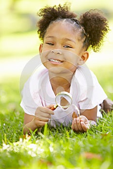 Young girl exploring nature