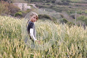 Young girl in a field