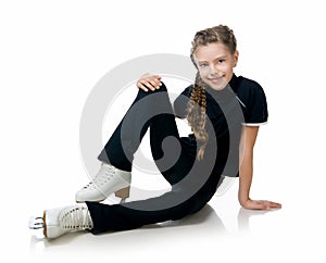 Young girl figure skating