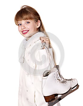 Young girl figure skating..