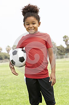 Young Girl In Football Team