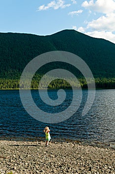 Young girl on a Gaspesie beach_2