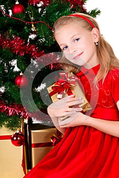 Young girl with gift.
