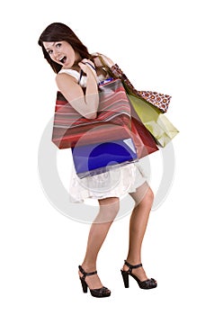 Young girl with gift bag.