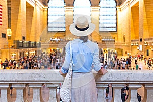 Young girl in the Grand Central terminal, NYC