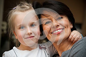 Young girl and grandmother