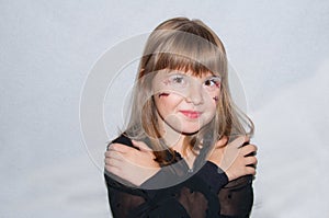 Young girl Halloween make up