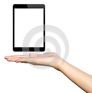 Young Girl Hand Holding IPad Mini Tablet photo