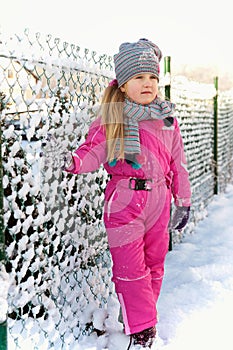 Young girl having fun in winter