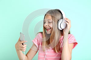 Young girl with headphones