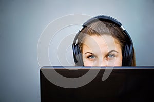 Young girl with headphones