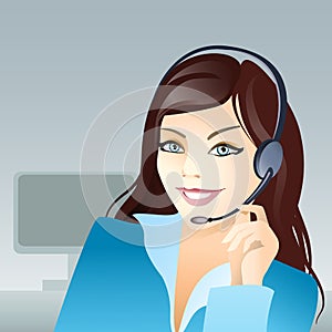 Young girl with headset